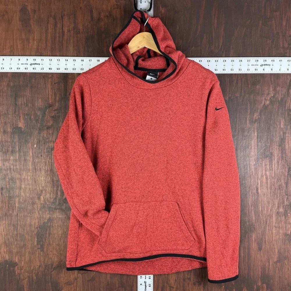 Nike Hypernatural Therma Fit Pullover Fleece Hoodie 806981-654 Red Womens XL VTG